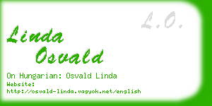 linda osvald business card